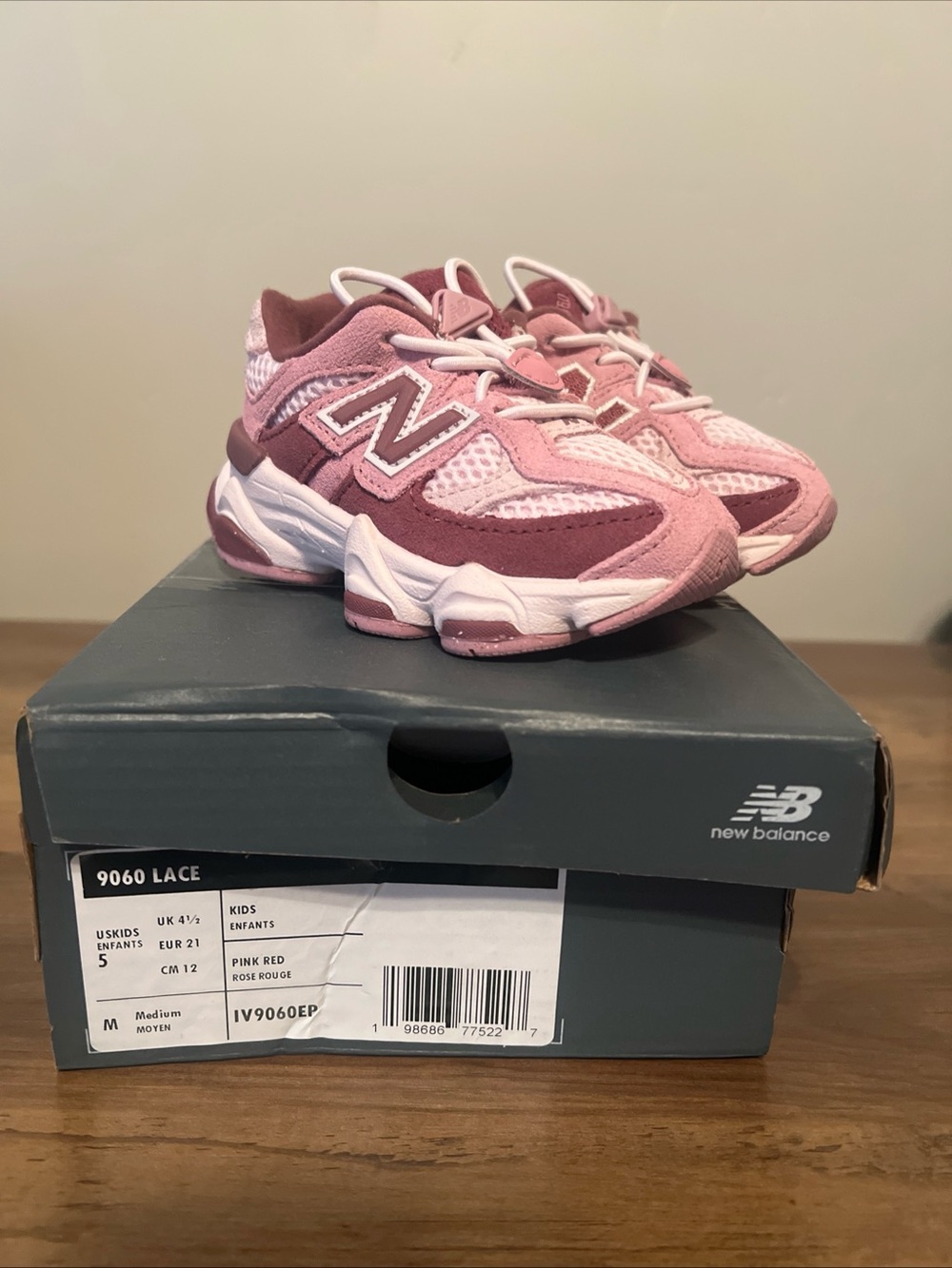 Infant Baby New Balance 9060 Lace Sneakers in Pink